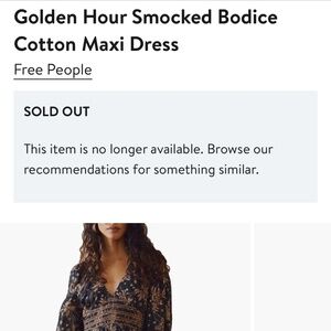 Free People Golden Hour Smocked Bodice Cotton Maxi Dress